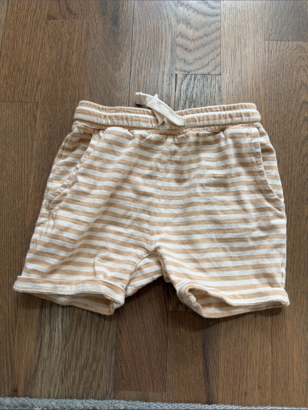 Rylee + Cru Cream and White Striped Kids Shorts